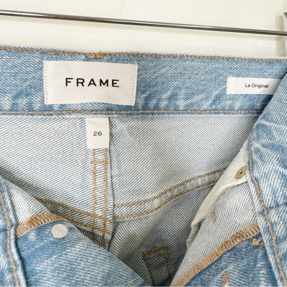 Frame Denim LeOriginal Button Fly Straight Jeans Howard Rips Distressed Size 26 - Picture 7 of 8